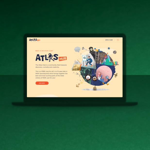 State Library NSW — Atlas Hub on a laptop